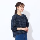 【リリアンビューティエクラ/Liliane Burty ECLAT】の【S・Mサイズ】ミラクルウェーブ プリントプルオーバーブラウス ダークブルー|ID: prp329100004604003 ipo3291000000032754664