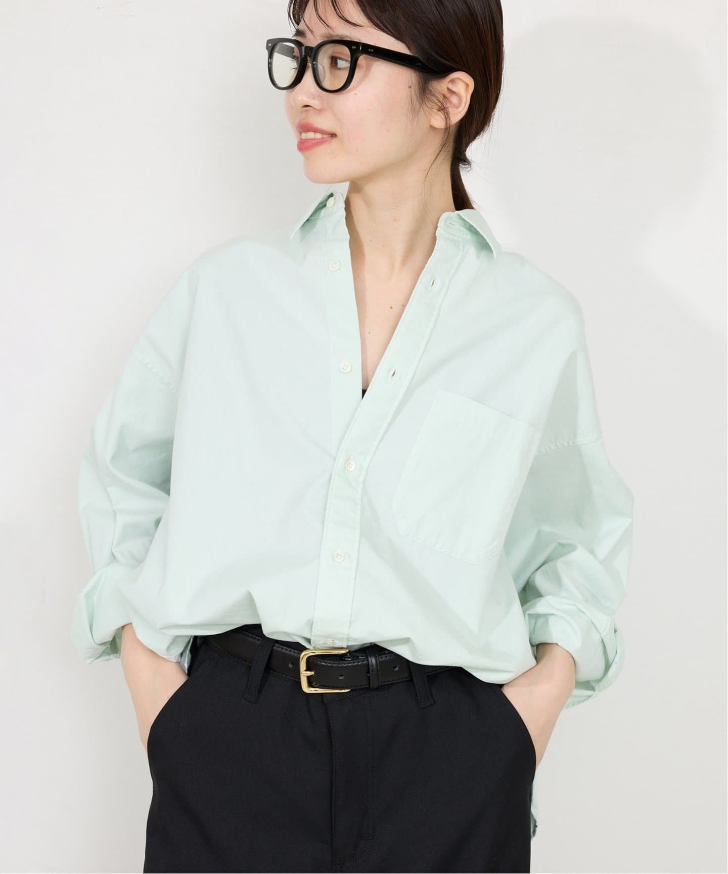 【スローブ イエナ/SLOBE IENA】の《一部店舗・WEB限定カラーあり/追加》ファインOXオーバーロングシャツ インテリア・キッズ・メンズ・レディースファッション・服の通販 founy(ファニー) 　ファッション　Fashion　レディースファッション　Fashion for Women　トップス・カットソー　Cut & Sew Tops　シャツ・ブラウス・オフィスカジュアル　Elegant Blouses & Button-Ups　2025年　2025　2025春夏・S/S　Spring/Summer 2025 SS25　グリーン|ID: prp329100004604009 ipo3291000000033337775