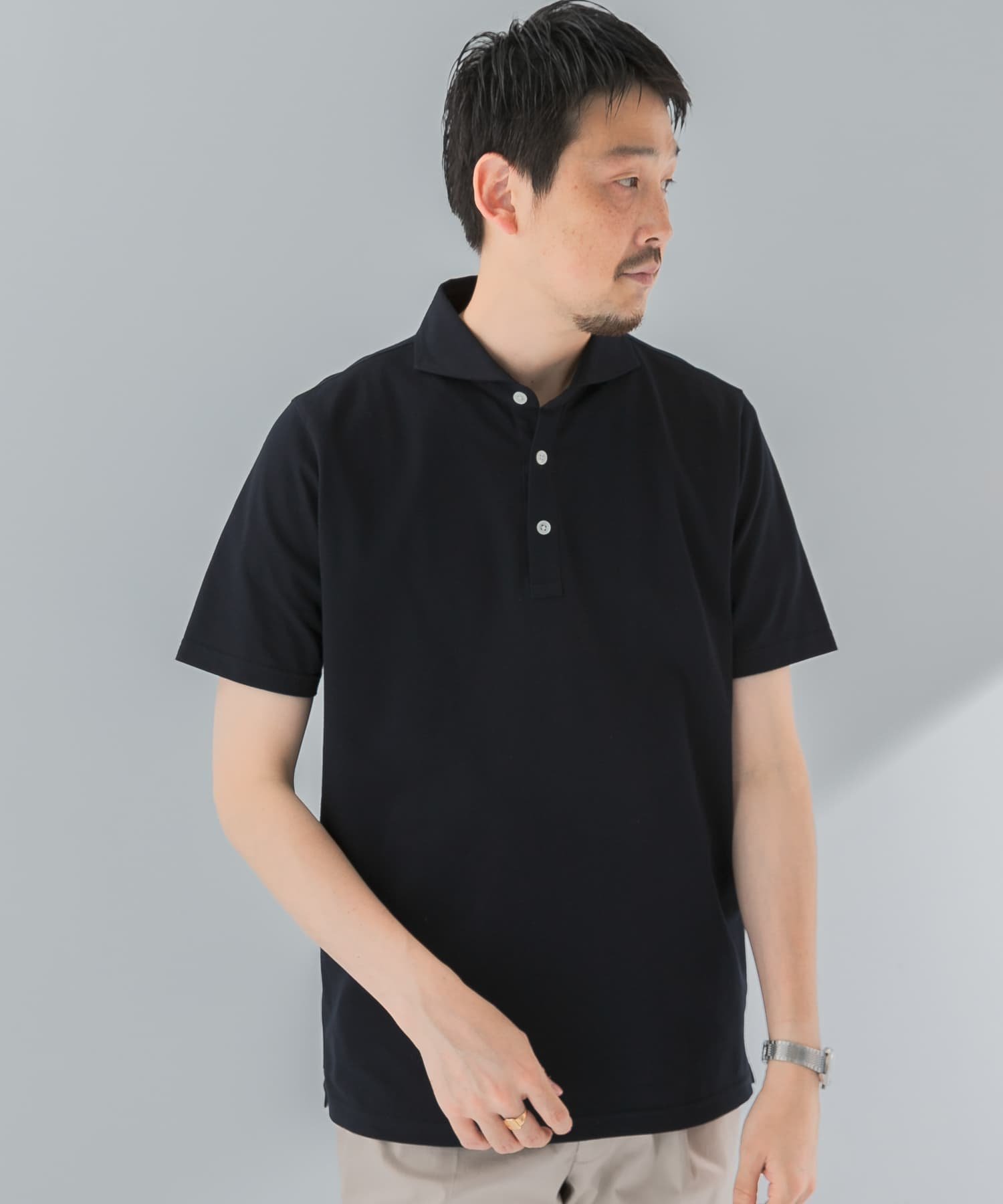 【アーバンリサーチ ドアーズ/URBAN RESEARCH DOORS / MEN】の『吸水速乾』LIFE STYLE TAILOR カッタウェイ半袖プルオーバー インテリア・キッズ・メンズ・レディースファッション・服の通販 founy(ファニー) 　ファッション　Fashion　メンズファッション　Fashion for Men　トップス・カットソー　Cut & Sew Tops　吸水　Absorbent, Quick-Dry　スラックス　Slacks, Dress Pants　ダウン　Down, Puffer　デニム　Denim, Jeans Material　ドレス　Dress, One-Piece　定番　Standard, Basic Item　ポロシャツ　Polo Shirt, Collared Tee　半袖　Short Sleeve, Half Sleeve　S/S・春夏　SS, Spring/Summer, Warm Season　夏　Summer　ビジネス 仕事 通勤　Business / Work / Commuting　2025年　2025　2025春夏・S/S　Spring/Summer 2025 SS25　NAVY|ID: prp329100004604018 ipo3291000000032754898