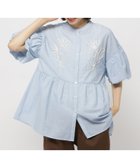 【ニコアンド/niko and】のふんわりコード刺繍ブラウス 人気、トレンドファッション・服の通販 founy(ファニー) ファッション Fashion レディースファッション Fashion for Women トップス・カットソー Cut & Sew Tops シャツ・ブラウス・オフィスカジュアル Elegant Blouses & Button-Ups おすすめ Recommended / Our Picks ショート Short, Short Length デニム Denim, Jeans Material フレア Flare, Flared リラックス Relax, Relaxed Fit ヴィンテージ Vintage Style エレガント 上品 Elegant 夏 Summer thumbnail ブルー|ID: prp329100004604023 ipo3291000000032754982