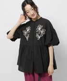 【ニコアンド/niko and】のふんわりコード刺繍ブラウス 人気、トレンドファッション・服の通販 founy(ファニー) ファッション Fashion レディースファッション Fashion for Women トップス・カットソー Cut & Sew Tops シャツ・ブラウス・オフィスカジュアル Elegant Blouses & Button-Ups おすすめ Recommended / Our Picks ショート Short, Short Length デニム Denim, Jeans Material フレア Flare, Flared リラックス Relax, Relaxed Fit ヴィンテージ Vintage Style エレガント 上品 Elegant 夏 Summer thumbnail ブラック|ID: prp329100004604023 ipo3291000000032754984