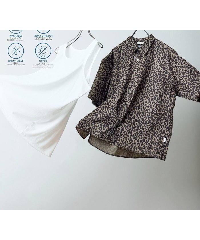 【その他のブランド/Other】のAiRide/エアライド リラックスフィット タンクトップ セット ショートスリーブ シャツ 【限定展開】 25SS インテリア・キッズ・メンズ・レディースファッション・服の通販 founy(ファニー) 　ファッション　Fashion　メンズファッション　Fashion for Men　インナー　Innerwear　春　Spring　洗える　Machine Washable　カーゴパンツ　Cargo Pants, Utility Pants　吸水　Absorbent, Quick-Dry　軽量　Lightweight, Ultra Light　ショート　Short, Short Length　シンプル　Simple, Minimal　ストレッチ　Stretch, Stretchy Fabric　スリーブ　Sleeve, Long Sleeve / Short Sleeve　セットアップ　Set-Up, Coordinated Outfit　タンク　Tank Top, Sleeveless Top　デニム　Denim, Jeans Material　定番　Standard, Basic Item　フィット　Fit, Slim Fit　ベーシック　Basic, Essential　ボックス　Boxy, Box Shape　ボトム　Bottoms, Lower Wear　羽織　Haori, Light Jacket　リラックス　Relax, Relaxed Fit　S/S・春夏　SS, Spring/Summer, Warm Season　おすすめ　Recommended / Our Picks　夏　Summer　2025年　2025　2025春夏・S/S　Spring/Summer 2025 SS25　レオパード|ID: prp329100004604025 ipo3291000000032755034