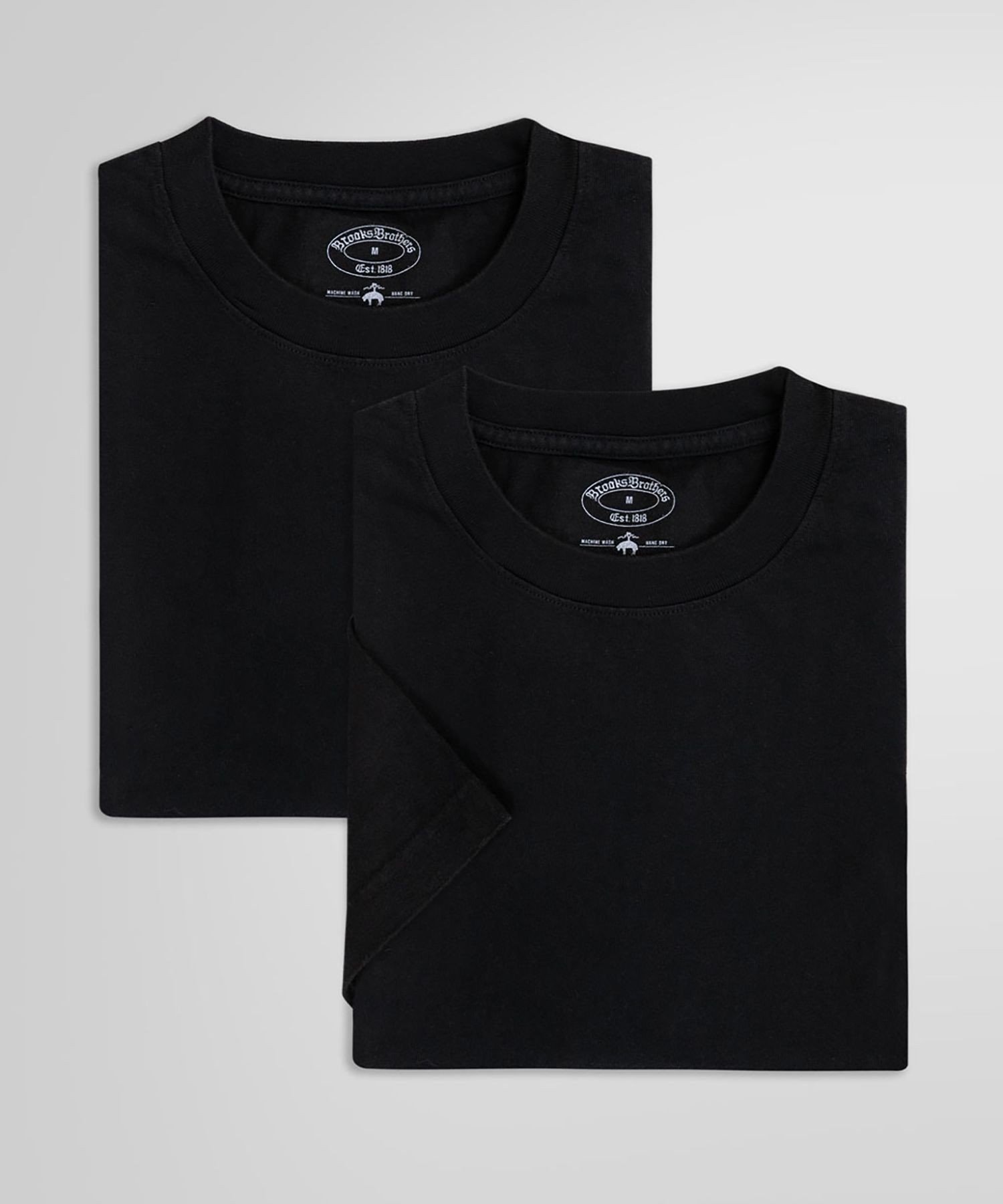 【ブルックス ブラザーズ/Brooks Brothers / MEN】のコットン 2パック クルーネック Tシャツ Made in USA インテリア・キッズ・メンズ・レディースファッション・服の通販 founy(ファニー) 　ファッション　Fashion　メンズファッション　Fashion for Men　アンダー　Underwear Essentials　シンプル　Simple, Minimal　スウェット / スエット　Sweatshirt, Sweatwear　セーター　Sweater, Knitwear　ブラック|ID: prp329100004604047 ipo3291000000032755284