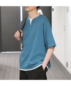 【グローバルワーク/GLOBAL WORK / MEN】のキーネックレイヤード/半袖/一部店舗限定/321941 ブルー85|ID: prp329100004604058 ipo3291000000032755406