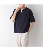 【グローバルワーク/GLOBAL WORK / MEN】のキーネックレイヤード/半袖/一部店舗限定/321941 ネイビー89|ID: prp329100004604058 ipo3291000000032755415
