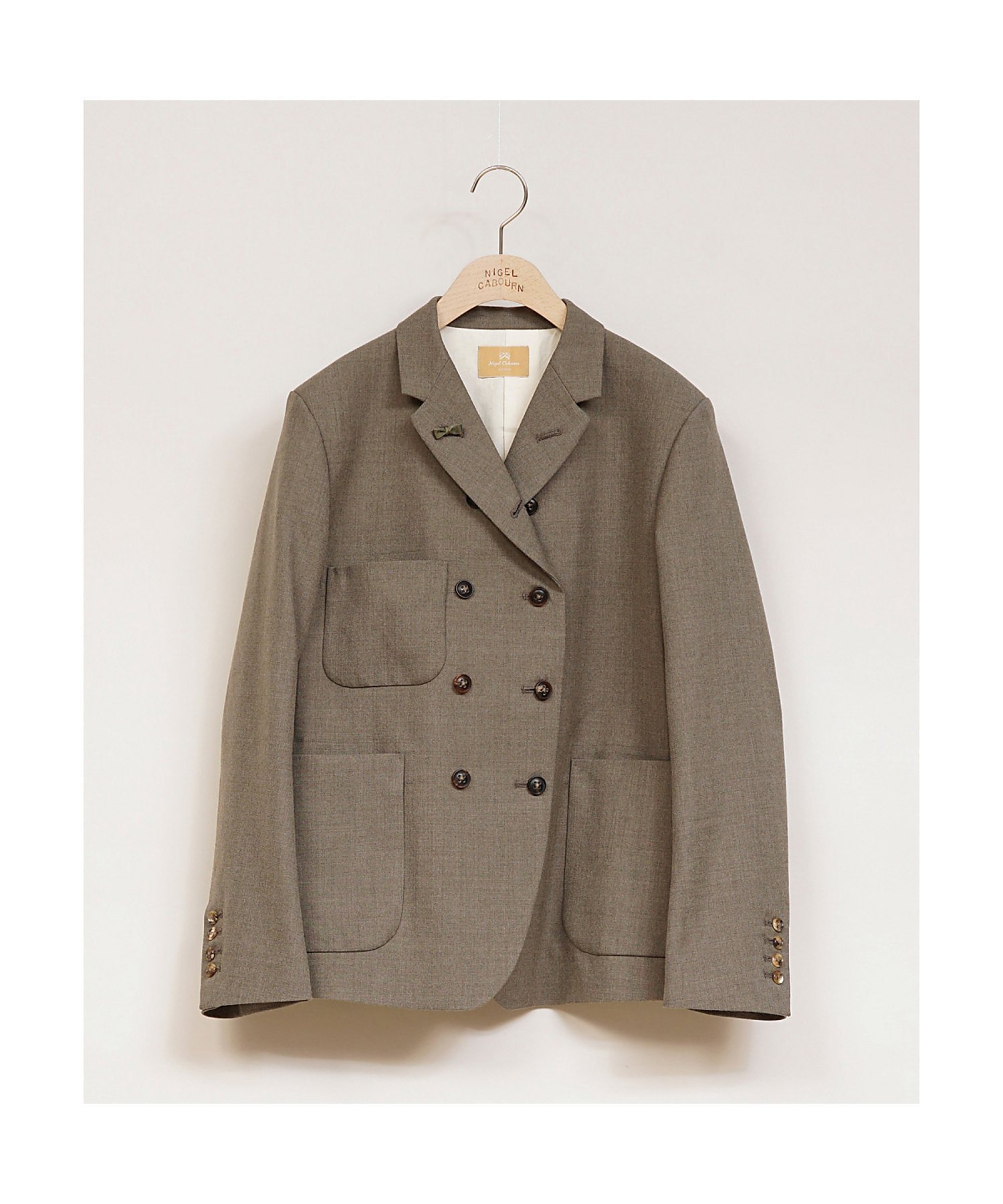 【ナイジェル ケーボン/NIGEL CABOURN】のWOMAN / ジェントルマンダブルブレストジャケット インテリア・キッズ・メンズ・レディースファッション・服の通販 founy(ファニー) 　ファッション　Fashion　レディースファッション　Fashion for Women　アウター　Coat / Outerwear Collection　レディースジャケット・軽アウター　Jackets　ジャケット　Jacket, Outerwear　テーラード　Tailored, Tailored Fit　パターン　Pattern, Design Print　ビジネス 仕事 通勤　Business / Work / Commuting　ライトブラウン|ID: prp329100004604083 ipo3291000000032755670