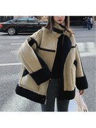 【ジュノア/JUNOAH】の配色ボアパイピングムートンジャケット ベージュ|ID: prp329100004604086 ipo3291000000032755709