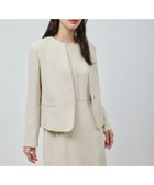 【ロペ/ROPE'】のトリアセテートダブルクロス クルーネックジャケット【セレモニー/通勤対応】【洗える】 ベージュ(27)|ID: prp329100004604093 ipo3291000000032755811