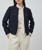 【ロペ/ROPE'】のトリアセテートダブルクロス クルーネックジャケット【セレモニー/通勤対応】【洗える】 ネイビー(40)|ID: prp329100004604093 ipo3291000000032755812
