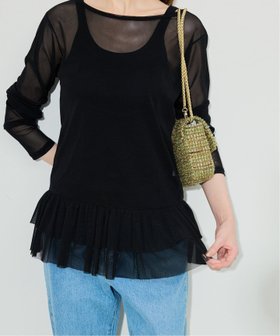 【スローブ イエナ/SLOBE IENA】 ヘムラッフルチュールプルオーバー人気、トレンドファッション・服の通販 founy(ファニー) ファッション Fashion レディースファッション Fashion for Women トップス・カットソー Cut & Sew Tops カジュアルプルオーバー・ニットトップス Pullovers & Knit Tops / Casual Pullovers 2025年 2025 2025-2026秋冬・A/W Autumn/Winter 2025–26 AW25–26 おすすめ Recommended / Our Picks カットソー Cut and Sewn Top スウェット / スエット Sweatshirt, Sweatwear ストレッチ Stretch, Stretchy Fabric チュール Tulip, Tulip Motif フリル Frill, Ruffle ペプラム Peplum, Flared Hem |ID:prp329100004604203