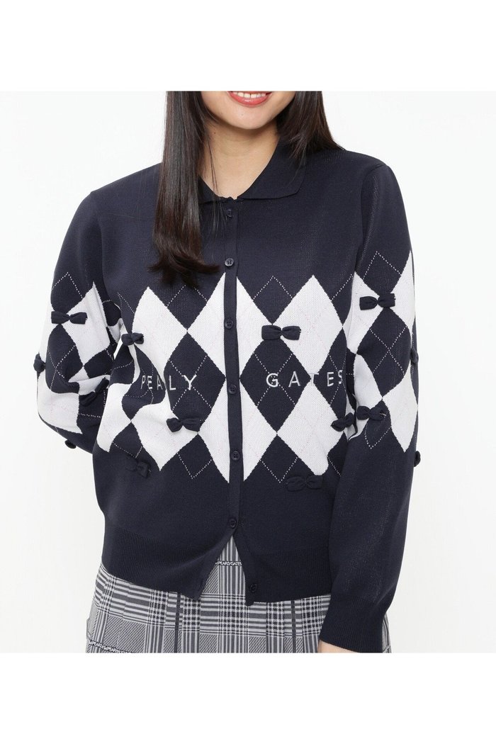 【その他のブランド/Other】のアーガイルポロニットカーディガン インテリア・キッズ・メンズ・レディースファッション・服の通販 founy(ファニー) https://founy.com/ ファッション Fashion レディースファッション Fashion for Women トップス・カットソー Cut & Sew Tops ニット Knit Tops & Sweaters カーディガン・羽織り Layered Style Cardigans カーディガン Cardigan, Knitwear ゴルフ Golf フェミニン Feminine, Girly プリーツ Pleats, Pleated リボン Ribbon, Bow |ID: prp329100004604245 ipo3291000000032759704