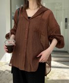 【チャオパニックティピー/CIAOPANIC TYPY】の【冷房・日焼け対策に】体型カバーも叶うフード付きシアーシャツ ブラウン|ID: prp329100004604257 ipo3291000000033459202