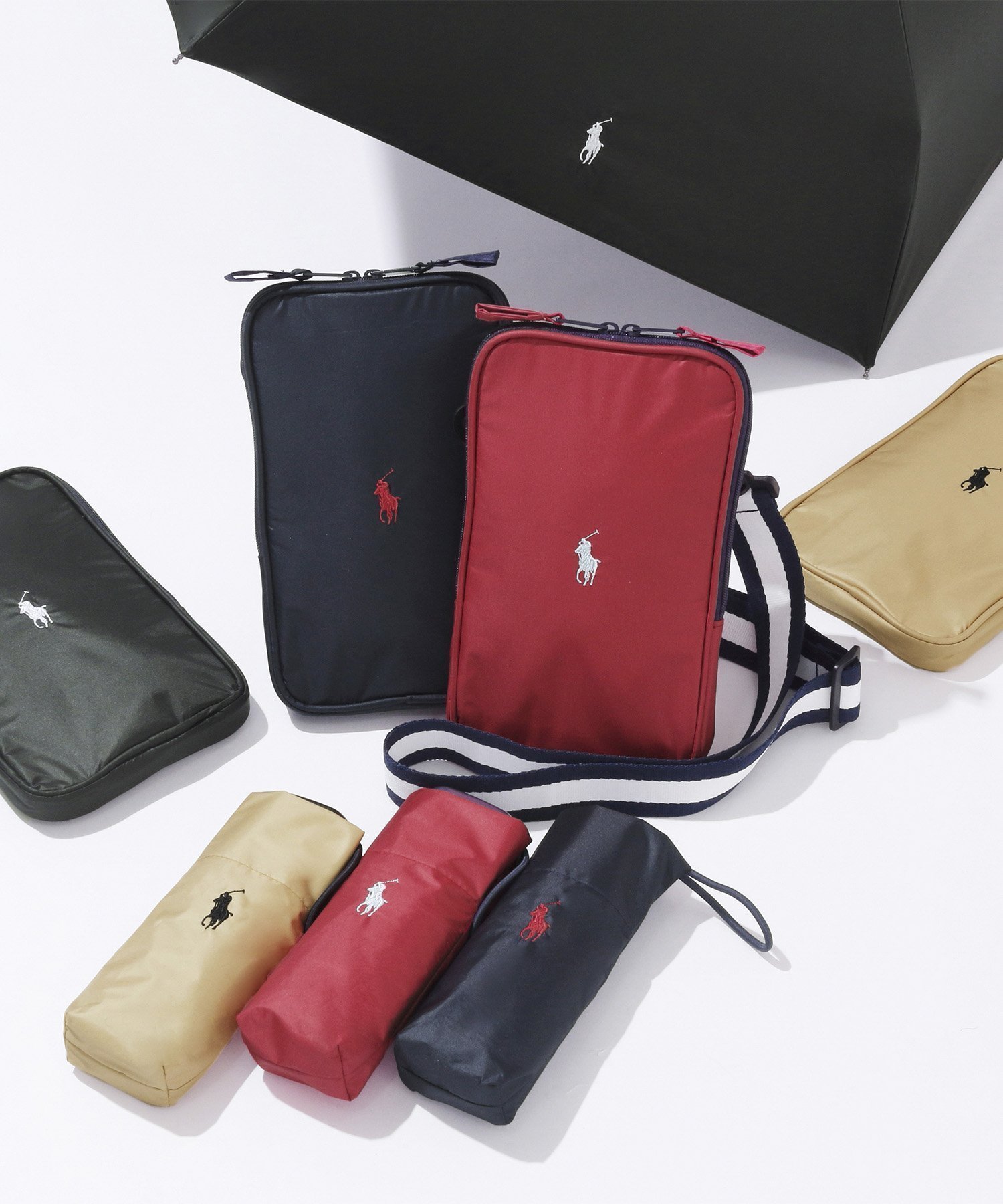 【ムーンバット/MOONBAT】のPOLO RALPH LAUREN(ポロ ラルフ ローレン) WEB限定 日傘 折りたたみ傘 レディース 晴雨兼用 遮光 遮熱 UV 吸水サコッシュポーチ付 人気、トレンドファッション・服の通販 founy(ファニー) 　ファッション　Fashion　レディースファッション　Fashion for Women　レイングッズ・傘・晴雨兼用傘　Umbrellas & Rain Gear　ポーチ&ミニバッグ　Pouches & Mini Bags　アイビー　Ivy Pattern　エンブロイダリー　Embroidery Design　傘　Umbrella, Parasol　吸水　Absorbent, Quick-Dry　シンプル　Simple, Minimal　ニューヨーク　New York, NYC Style　ポケット　Pocket, Pocket Detail　ポーチ　Pouch, Small Case　日傘　Parasol, UV Umbrella　ラップ　Wrap, Wrap Design　ワンポイント　One Point, Statement Accent　 other-1|ID: prp329100004604291 ipo3291000000032760754