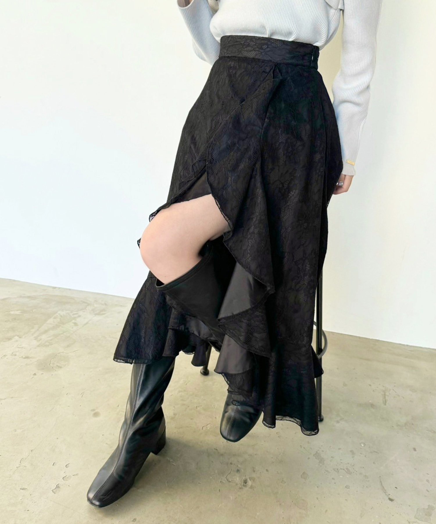 【ナイスクラップ/NICE CLAUP】のアシンメトリーアソートスカート インテリア・キッズ・メンズ・レディースファッション・服の通販 founy(ファニー) 　ファッション　Fashion　レディースファッション　Fashion for Women　スカート　Skirts　おすすめ　Recommended / Our Picks　カットソー　Cut and Sewn Top　コンパクト　Compact, Small Size　スニーカー　Sneakers, Trainers　フェミニン　Feminine, Girly　フレア　Flare, Flared　ブラック|ID: prp329100004604321 ipo3291000000032761292