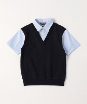 【コムサイズム/COMME CA ISM / KIDS】のフェイクレイヤード 半袖シャツ(140-160cm) 人気、トレンドファッション・服の通販 founy(ファニー) ファッション Fashion キッズファッション Fashion for Kids オックス Oxford Fabric 吸水 Absorbent, Quick-Dry シンプル Simple, Minimal 人気 Popular, Best Seller ベスト Vest, Waistcoat 半袖 Short Sleeve, Half Sleeve |ID:prp329100004604333
