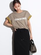 【ヴァン/Vin】のニットフリルラメドッキングロゴTEE グレージュ|ID: prp329100004604352 ipo3291000000032761982