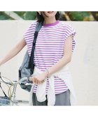 【スタディオ クリップ/studio CLIP】のマイクロワッフルフレンチスリーブプルオーバー 人気、トレンドファッション・服の通販 founy(ファニー) ファッション Fashion レディースファッション Fashion for Women トップス・カットソー Cut & Sew Tops カジュアルプルオーバー・ニットトップス Pullovers & Knit Tops / Casual Pullovers おすすめ Recommended / Our Picks カットソー Cut and Sewn Top サロペット Overalls, Salopette ベーシック Basic, Essential ボトム Bottoms, Lower Wear ボーダー Border, Stripe ラウンド Round, Round Neck ワッフル Waffle, Waffle Knit 夏 Summer 無地 Plain, Solid Color thumbnail ホワイト×パープル04|ID: prp329100004604439 ipo3291000000033648695