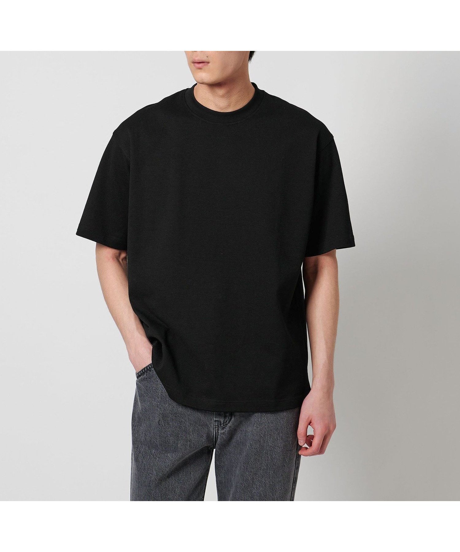 【ユナイテッドアローズ/UNITED ARROWS / MEN】のタック ジャージ Tシャツ インテリア・キッズ・メンズ・レディースファッション・服の通販 founy(ファニー) 　ファッション　Fashion　メンズファッション　Fashion for Men　インナー　Innerwear　シンプル　Simple, Minimal　ジャケット　Jacket, Outerwear　フィット　Fit, Slim Fit　リラックス　Relax, Relaxed Fit　夏　Summer　無地　Plain, Solid Color　BLACK|ID: prp329100004604452 ipo3291000000032763463