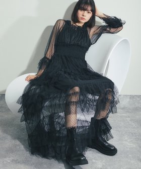 【スマイルオーキッド/SMILE ORCHID】のドット柄チュールドレス 人気、トレンドファッション・服の通販 founy(ファニー) ファッション Fashion レディースファッション Fashion for Women ワンピース Dresses フォーマル・パーティードレス・結婚式用ドレス Elegant & Casual Dresses アクセサリー Fashion Accessories チュール Tulip, Tulip Motif トレンド Trend, Trending Now ドット Polka Dot, Dot Pattern ドレス Dress, One-Piece ロング Long, Long-Length |ID:prp329100004604469