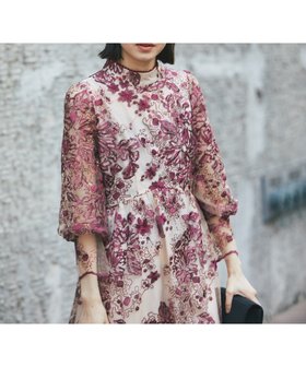 【スマイルオーキッド/SMILE ORCHID】の刺繍 スパンコールつきボリューム袖レースドレス 人気、トレンドファッション・服の通販 founy(ファニー) ファッション Fashion レディースファッション Fashion for Women トップス・カットソー Cut & Sew Tops ワンピース Dresses フォーマル・パーティードレス・結婚式用ドレス Elegant & Casual Dresses エレガント 上品 Elegant シアー Sheer, See-Through スパンコール Sequins, Sequin Embellishment ドレス Dress, One-Piece レース Lace, Lace Fabric 二次会 After Party 結婚式 Wedding |ID:prp329100004604479