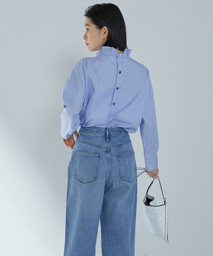 【その他のブランド/Other】の【富岡佳子*1er Arrondissement】スタンドラッフルカラーブラウス インテリア・キッズ・メンズ・レディースファッション・服の通販 founy(ファニー) https://founy.com/ ファッション Fashion メンズファッション Fashion for Men スタンド Stand Collar, Upright Stand スラックス Slacks, Dress Pants デニム Denim, Jeans Material ラッフル Ruffle, Frill |ID: prp329100004604503 ipo3291000000032764271