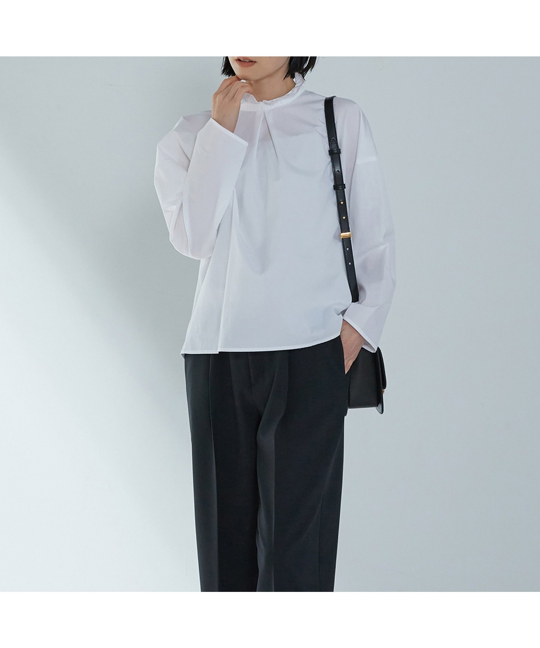 【その他のブランド/Other】の【富岡佳子*1er Arrondissement】スタンドラッフルカラーブラウス インテリア・キッズ・メンズ・レディースファッション・服の通販 founy(ファニー) 　ファッション　Fashion　メンズファッション　Fashion for Men　スタンド　Stand Collar, Upright Stand　スラックス　Slacks, Dress Pants　デニム　Denim, Jeans Material　ラッフル　Ruffle, Frill　Offwhite|ID: prp329100004604503 ipo3291000000032764278