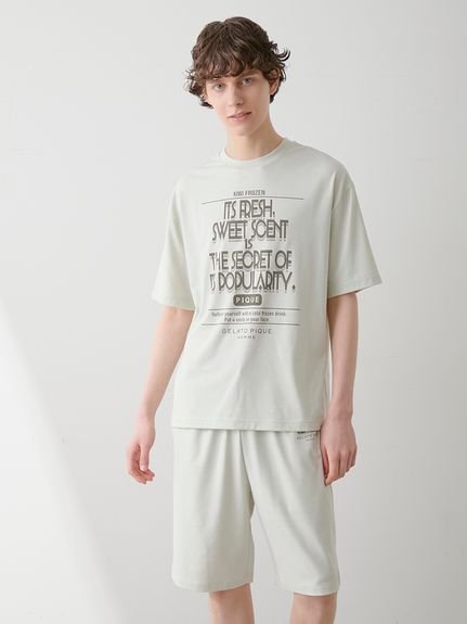 【ジェラートピケ オム/GELATO PIQUE HOMME / MEN】の【HOMME】【接触冷感】フローズンレーヨンロゴプリントTシャツ ハーフパンツセット インテリア・キッズ・メンズ・レディースファッション・服の通販 founy(ファニー) https://founy.com/ ファッション Fashion メンズファッション Fashion for Men ボトムス Bottoms ハーフパンツ・ショートパンツ Shorts & Half Pants おすすめ Recommended / Our Picks なめらか Smooth, Silky Texture ギフト プレゼント Gift / Present セットアップ Set-Up, Coordinated Outfit ハーフ Half, Half-Length プリント Print, Printed Pattern ラベンダー Lavender 夏 Summer |ID: prp329100004604510 ipo3291000000032764393