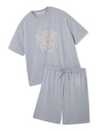 【ジェラートピケ オム/GELATO PIQUE HOMME / MEN】の【HOMME】【接触冷感】フローズンレーヨンロゴプリントTシャツ ハーフパンツセット LAV[071]|ID: prp329100004604510 ipo3291000000032764395
