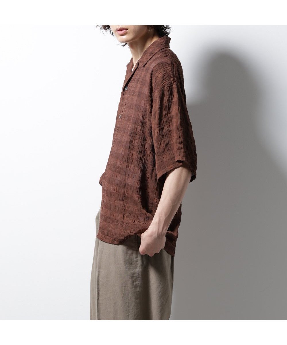 【ナノ ユニバース/nano universe / MEN】のシースルーチェックシャツ インテリア・キッズ・メンズ・レディースファッション・服の通販 founy(ファニー) 　ファッション　Fashion　メンズファッション　Fashion for Men　ウォッシャブル　Machine Washable　サンダル　Sandals, Summer Shoes　スニーカー　Sneakers, Trainers　タンク　Tank Top, Sleeveless Top　チェック　Check, Plaid, Tartan　バランス　Balance, Style Balance　ボトム　Bottoms, Lower Wear　羽織　Haori, Light Jacket　モノトーン　Monotone, Black and White　リラックス　Relax, Relaxed Fit　ワイド　Wide, Wide Fit　おすすめ　Recommended / Our Picks　夏　Summer　2025年　2025　2025-2026秋冬・A/W　Autumn/Winter 2025–26 AW25–26　ブラウン|ID: prp329100004604517 ipo3291000000032764517