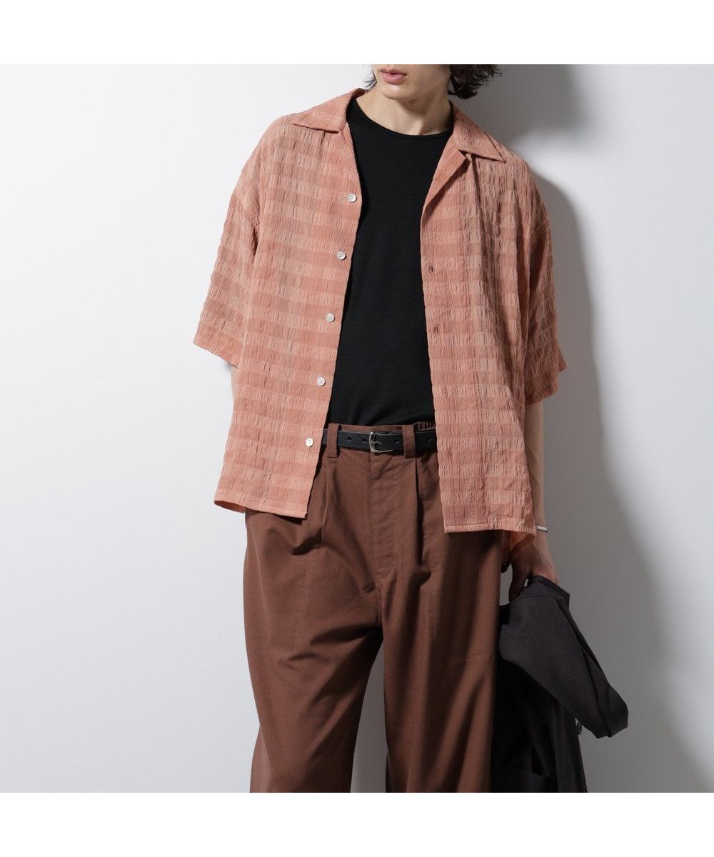 【ナノ ユニバース/nano universe / MEN】のシースルーチェックシャツ インテリア・キッズ・メンズ・レディースファッション・服の通販 founy(ファニー) 　ファッション　Fashion　メンズファッション　Fashion for Men　ウォッシャブル　Machine Washable　サンダル　Sandals, Summer Shoes　スニーカー　Sneakers, Trainers　タンク　Tank Top, Sleeveless Top　チェック　Check, Plaid, Tartan　バランス　Balance, Style Balance　ボトム　Bottoms, Lower Wear　羽織　Haori, Light Jacket　モノトーン　Monotone, Black and White　リラックス　Relax, Relaxed Fit　ワイド　Wide, Wide Fit　おすすめ　Recommended / Our Picks　夏　Summer　2025年　2025　2025-2026秋冬・A/W　Autumn/Winter 2025–26 AW25–26　ピンク|ID: prp329100004604517 ipo3291000000032764518
