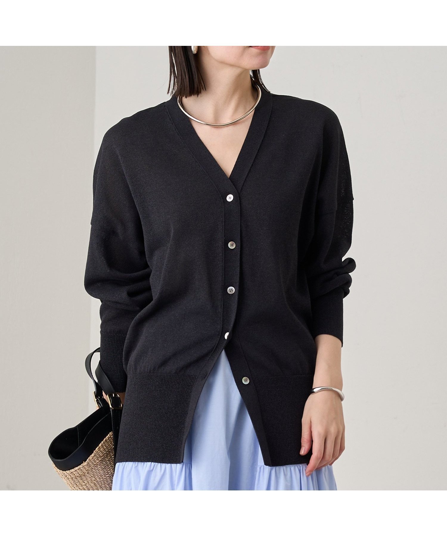 【パルグループ/PAL GROUP】の【Loungedress】和紙ニットカーディガン インテリア・キッズ・メンズ・レディースファッション・服の通販 founy(ファニー) 　ファッション　Fashion　レディースファッション　Fashion for Women　トップス・カットソー　Cut & Sew Tops　ニット　Knit Tops & Sweaters　カーディガン・羽織り　Layered Style Cardigans　ワンピース　Dresses　フォーマル・パーティードレス・結婚式用ドレス　Elegant & Casual Dresses　カットソー　Cut and Sewn Top　カーディガン　Cardigan, Knitwear　ノースリーブ　Sleeveless, No-Sleeve　再入荷　Restock / Back in Stock　ブラック|ID: prp329100004604532 ipo3291000000032764701