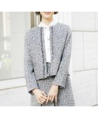【ミッシェルクラン/MICHEL KLEIN】のセットアップ対応 ファンシーツイードノーカラージャケット グレー|ID: prp329100004604545 ipo3291000000032764852