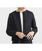 【ミッシェルクラン/MICHEL KLEIN】のセットアップ対応 ファンシーツイードノーカラージャケット ネイビー|ID: prp329100004604545 ipo3291000000032764853
