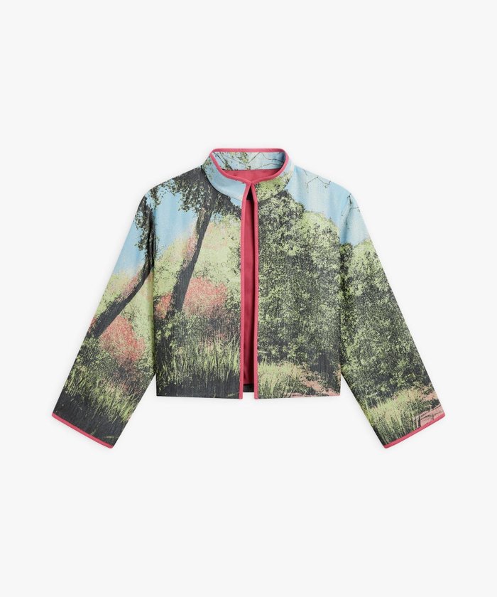 【アニエスベー ファム/agnes b. FEMME】のTU99 VESTE ジャケット インテリア・キッズ・メンズ・レディースファッション・服の通販 founy(ファニー) https://founy.com/ ファッション Fashion レディースファッション Fashion for Women アウター Coat / Outerwear Collection レディースジャケット・軽アウター Jackets コンパクト Compact, Small Size ジャカード／ジャガード Jacquard, Woven Pattern ジャケット Jacket, Outerwear スタンド Stand Collar, Upright Stand パイピング Piping, Trim Design プリント Print, Printed Pattern |ID: prp329100004604546 ipo3291000000032764891