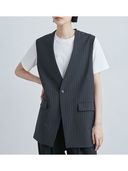 【ミースロエ/MIESROHE】のボクシーロングベスト インテリア・キッズ・メンズ・レディースファッション・服の通販 founy(ファニー) 　雑誌掲載アイテム　Magazine Picks & Fashion Features　ファッション雑誌　Fashion Magazines　ストーリィ　STORY　オッジ　Oggi　ファッション　Fashion　レディースファッション　Fashion for Women　アウター　Coat / Outerwear Collection　トップス・カットソー　Cut & Sew Tops　ベスト&ジレ / 重ね着スタイル　Vests & Gilets　3月号　March Issue　4月号　April Issue　おすすめ　Recommended / Our Picks　インナー　Innerwear　ストレート　Straight, Straight Cut　セットアップ　Set-Up, Coordinated Outfit　バランス　Balance, Style Balance　ビジネス 仕事 通勤　Business / Work / Commuting　ベスト　Vest, Waistcoat　ワイド　Wide, Wide Fit　エレガント 上品　Elegant　雑誌　Magazine, Fashion Magazine　STRIPE[932]|ID: prp329100004604564 ipo3291000000033652200