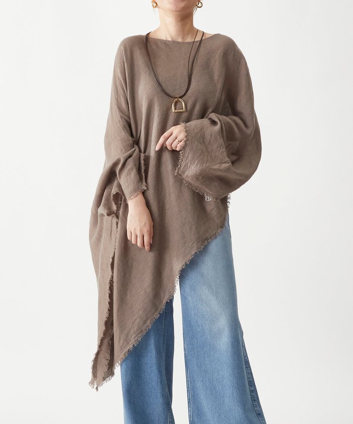 【その他のブランド/Other】のPROTAGONISTA (プロタゴニスタ) リネンポンチョ インテリア・キッズ・メンズ・レディースファッション・服の通販 founy(ファニー) https://founy.com/ ファッション Fashion メンズファッション Fashion for Men おすすめ Recommended / Our Picks アシンメトリー Asymmetrical Style インナー Innerwear コレクション Collection, Seasonal Line ミックス Mix, Mixed Style リラックス Relax, Relaxed Fit |ID: prp329100004604605 ipo3291000000032766078