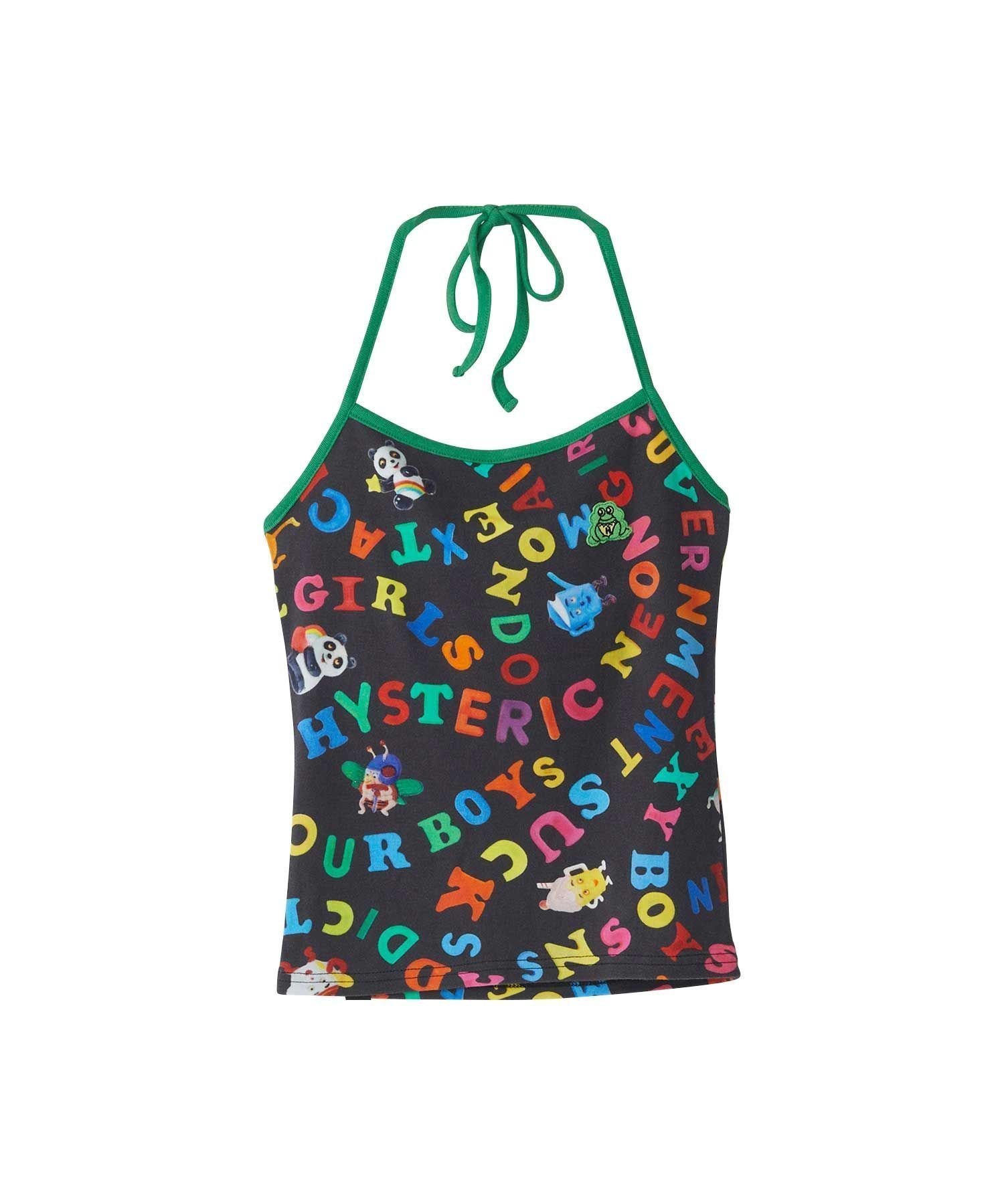 【ヒステリックグラマー/HYSTERIC GLAMOUR】のSNS ADDICTION柄 ホルターネック インテリア・キッズ・メンズ・レディースファッション・服の通販 founy(ファニー) 　ファッション　Fashion　レディースファッション　Fashion for Women　キャミソール　Camisole, Spaghetti Strap Top　マグネット　Magnet, Magnetic Closure　モチーフ　Motif, Design Theme　ブラック系柄|ID: prp329100004604608 ipo3291000000032766120
