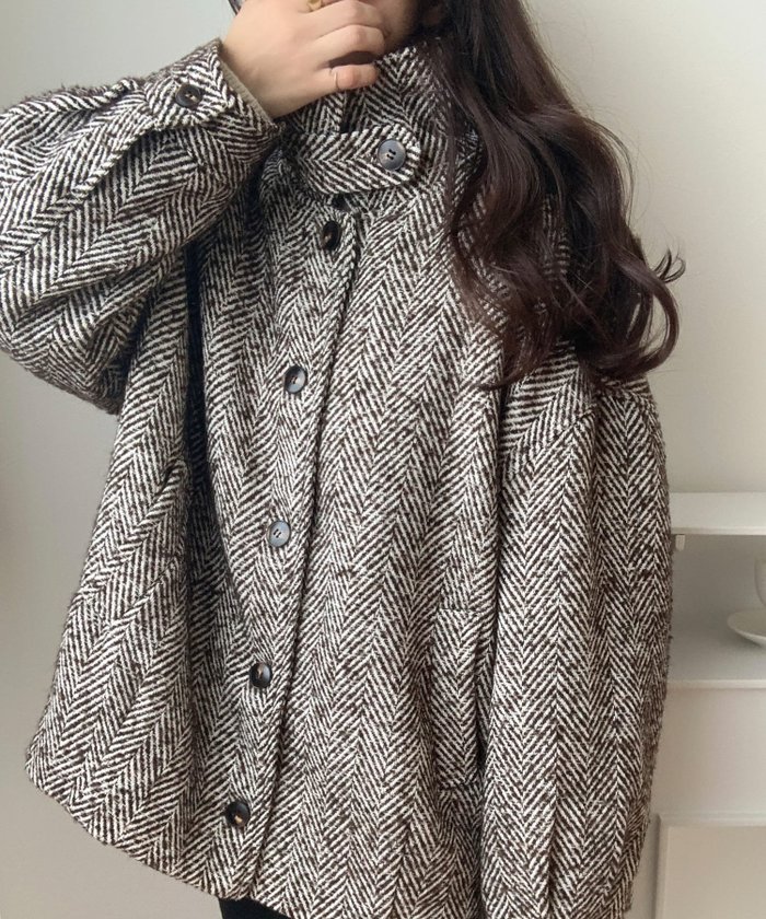 【ジュノア/JUNOAH】のミックスヘリンボーンジャケット インテリア・キッズ・メンズ・レディースファッション・服の通販 founy(ファニー) https://founy.com/ ファッション Fashion レディースファッション Fashion for Women アウター Coat / Outerwear Collection レディースジャケット・軽アウター Jackets |ID: prp329100004604613 ipo3291000000032766193