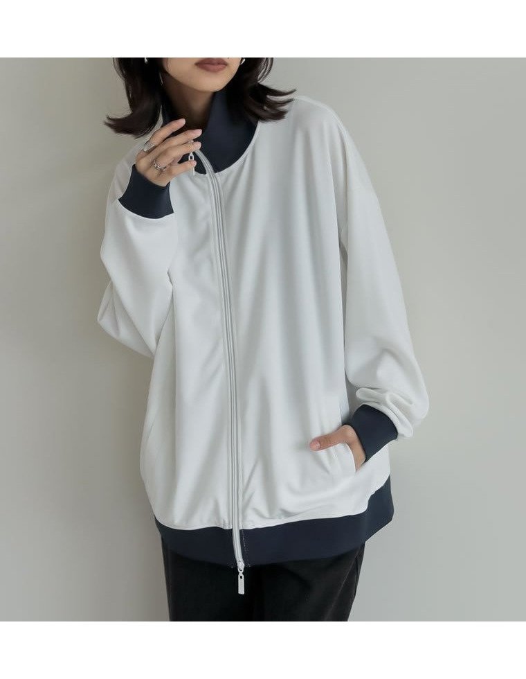 【リエディ/Re:EDIT】のチェーンステッチライントラックジャケット インテリア・キッズ・メンズ・レディースファッション・服の通販 founy(ファニー) 　ファッション　Fashion　レディースファッション　Fashion for Women　アウター　Coat / Outerwear Collection　レディースジャケット・軽アウター　Jackets　おすすめ　Recommended / Our Picks　インナー　Innerwear　サテン　Satin, Glossy Fabric　シンプル　Simple, Minimal　ジャケット　Jacket, Outerwear　スニーカー　Sneakers, Trainers　スポーツ　Sports, Activewear　スポーティ　Sporty, Casual Athletic　セットアップ　Set-Up, Coordinated Outfit　チェーン　Chain, Chain Strap　トレンド　Trend, Trending Now　フェミニン　Feminine, Girly　ミックス　Mix, Mixed Style　ロング　Long, Long-Length　バイカラーアイボリー|ID: prp329100004604616 ipo3291000000032766230