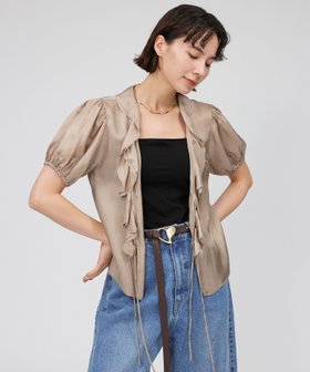 【バビロン/BABYLONE / KIDS】の【provoke】ラッフルブラウス 人気、トレンドファッション・服の通販 founy(ファニー) ファッション Fashion キッズファッション Fashion for Kids キュプラ Cupro, Eco Fabric デニム Denim, Jeans Material 再入荷 Restock / Back in Stock 夏 Summer |ID:prp329100004604620
