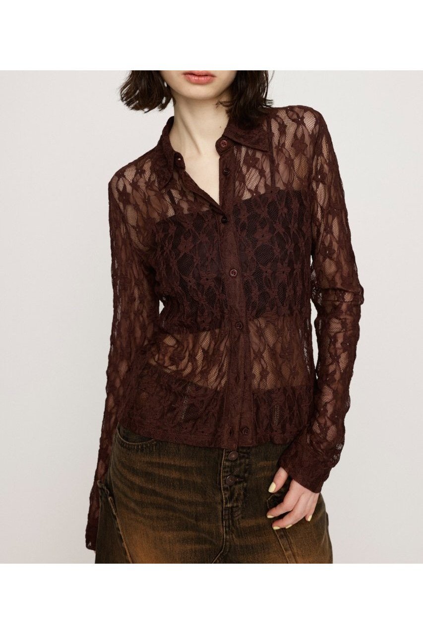 【スライ/SLY】のLACE COMPACT シャツ インテリア・キッズ・メンズ・レディースファッション・服の通販 founy(ファニー) 　ファッション　Fashion　レディースファッション　Fashion for Women　トップス・カットソー　Cut & Sew Tops　シャツ・ブラウス・オフィスカジュアル　Elegant Blouses & Button-Ups　コンパクト　Compact, Small Size　ストレッチ　Stretch, Stretchy Fabric　ボトム　Bottoms, Lower Wear　レース　Lace, Lace Fabric　羽織　Haori, Light Jacket　BRN|ID: prp329100004604625 ipo3291000000032766383