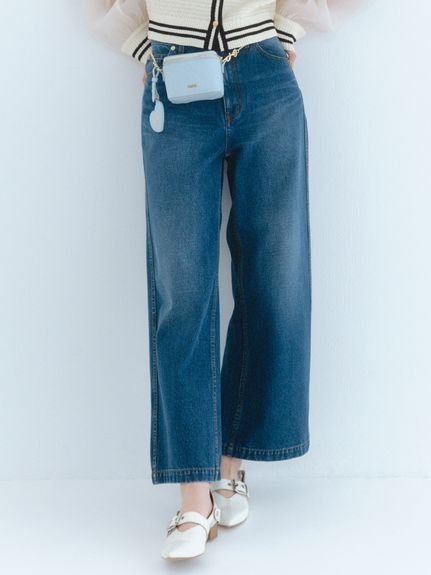 【ファーファー/FURFUR】のリボンステッチストレートデニムパンツ インテリア・キッズ・メンズ・レディースファッション・服の通販 founy(ファニー) 　ファッション　Fashion　レディースファッション　Fashion for Women　パンツ　Pants & Trousers　デニムパンツ・ジーンズ・美脚デニム　Denim Jeans & Pants　セットアップ　Set-Up, Coordinated Outfit　ポケット　Pocket, Pocket Detail　リボン　Ribbon, Bow　ルーズ　Loose, Oversized　IND[088]|ID: prp329100004604660 ipo3291000000032767409