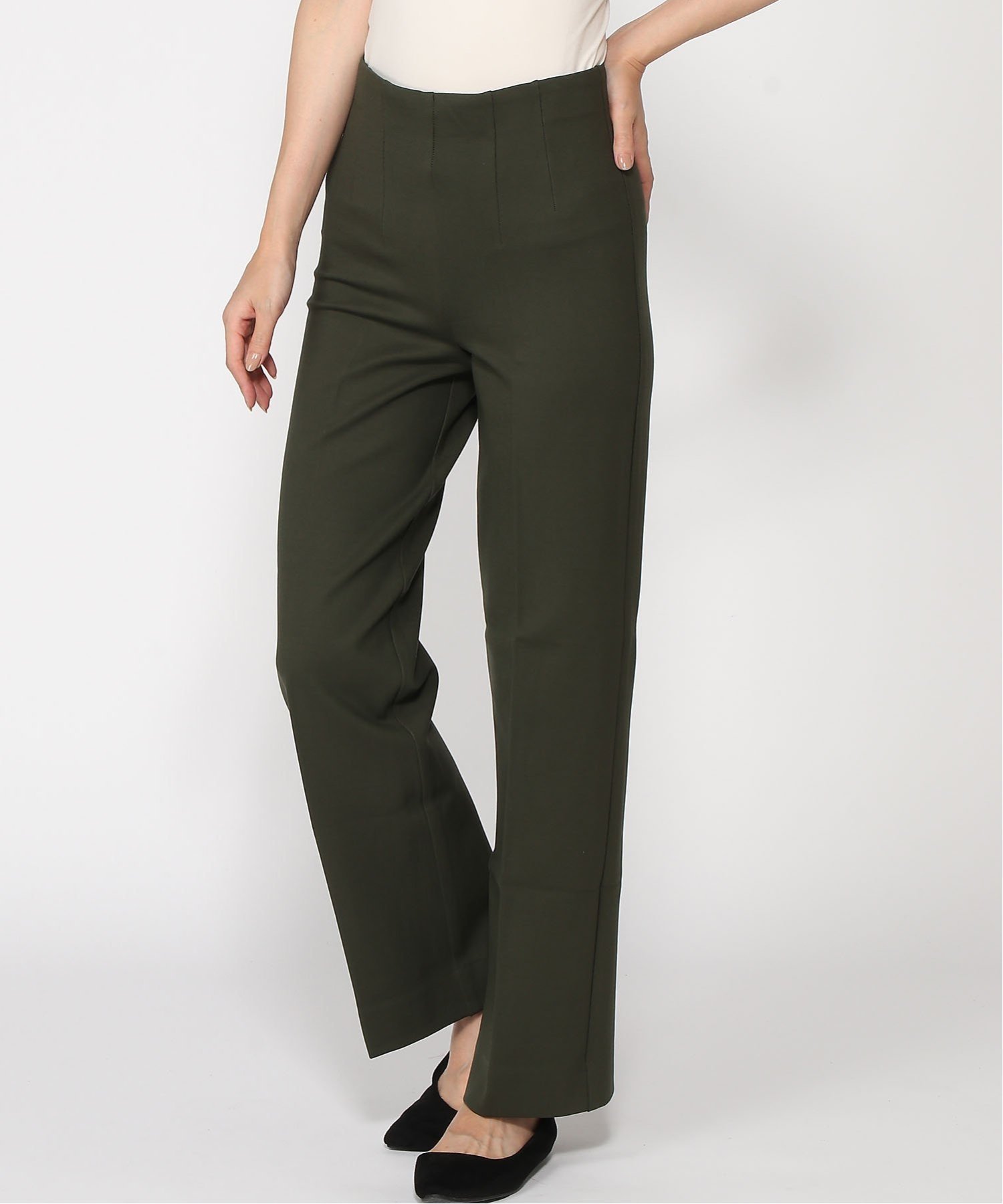 【バナナリパブリック ファクトリーストア/BANANA REPUBLIC FACTORY STORE】のBANANA REPUBLIC FACTORY STORE ポンチ ストレートパンツ インテリア・キッズ・メンズ・レディースファッション・服の通販 founy(ファニー) 　ファッション　Fashion　レディースファッション　Fashion for Women　パンツ　Pants & Trousers　ストレート　Straight, Straight Cut　センター　Center, Center Line　フィット　Fit, Slim Fit　フェミニン　Feminine, Girly　NEW_MALLARD_GREEN|ID: prp329100004604664 ipo3291000000032767471