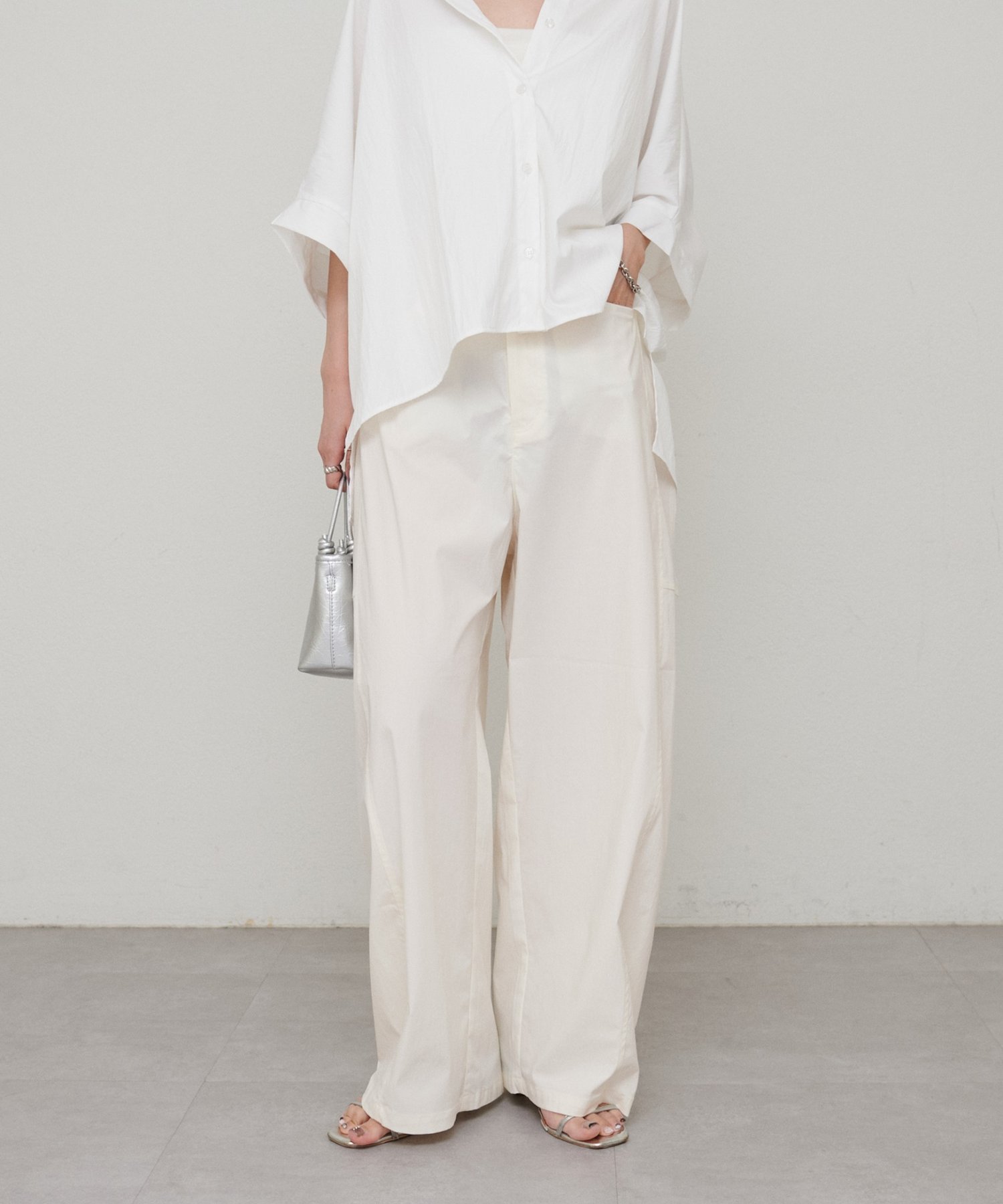 【その他のブランド/Other】のストレッチクロスカーブパンツ 人気、トレンドファッション・服の通販 founy(ファニー) 　ファッション　Fashion　レディースファッション　Fashion for Women　パンツ　Pants & Trousers　2025年　2025　2025春夏・S/S　Spring/Summer 2025 SS25　シンプル　Simple, Minimal　スキッパー　Skipper, Open Collar　パターン　Pattern, Design Print　ベーシック　Basic, Essential　リラックス　Relax, Relaxed Fit　ロング　Long, Long-Length　ワイド　Wide, Wide Fit　エレガント 上品　Elegant　春　Spring　秋　Autumn　 other-1|ID: prp329100004604684 ipo3291000000032767880