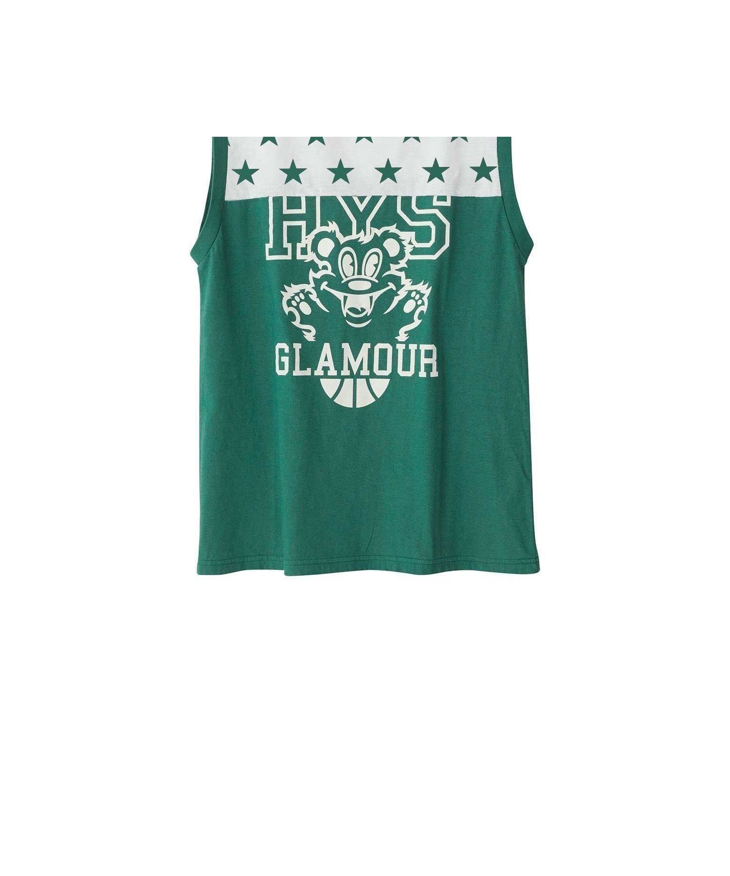 【ヒステリックグラマー/HYSTERIC GLAMOUR】のFIRE BEAR COLLEGE ノースリーブ インテリア・キッズ・メンズ・レディースファッション・服の通販 founy(ファニー) 　ファッション　Fashion　レディースファッション　Fashion for Women　トップス・カットソー　Cut & Sew Tops　キャミソール&ノースリーブ　Camisoles & Sleeveless Tops　ノースリーブ　Sleeveless, No-Sleeve　グリーン|ID: prp329100004605109 ipo3291000000032776204