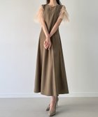 【ジュノア/JUNOAH】のチュールフリル半袖セミフレアワンピース(薄手,裏地なし) 人気、トレンドファッション・服の通販 founy(ファニー) ファッション Fashion レディースファッション Fashion for Women ワンピース Dresses 半袖 Short Sleeve, Half Sleeve thumbnail グレージュ|ID: prp329100004605228 ipo3291000000032778612