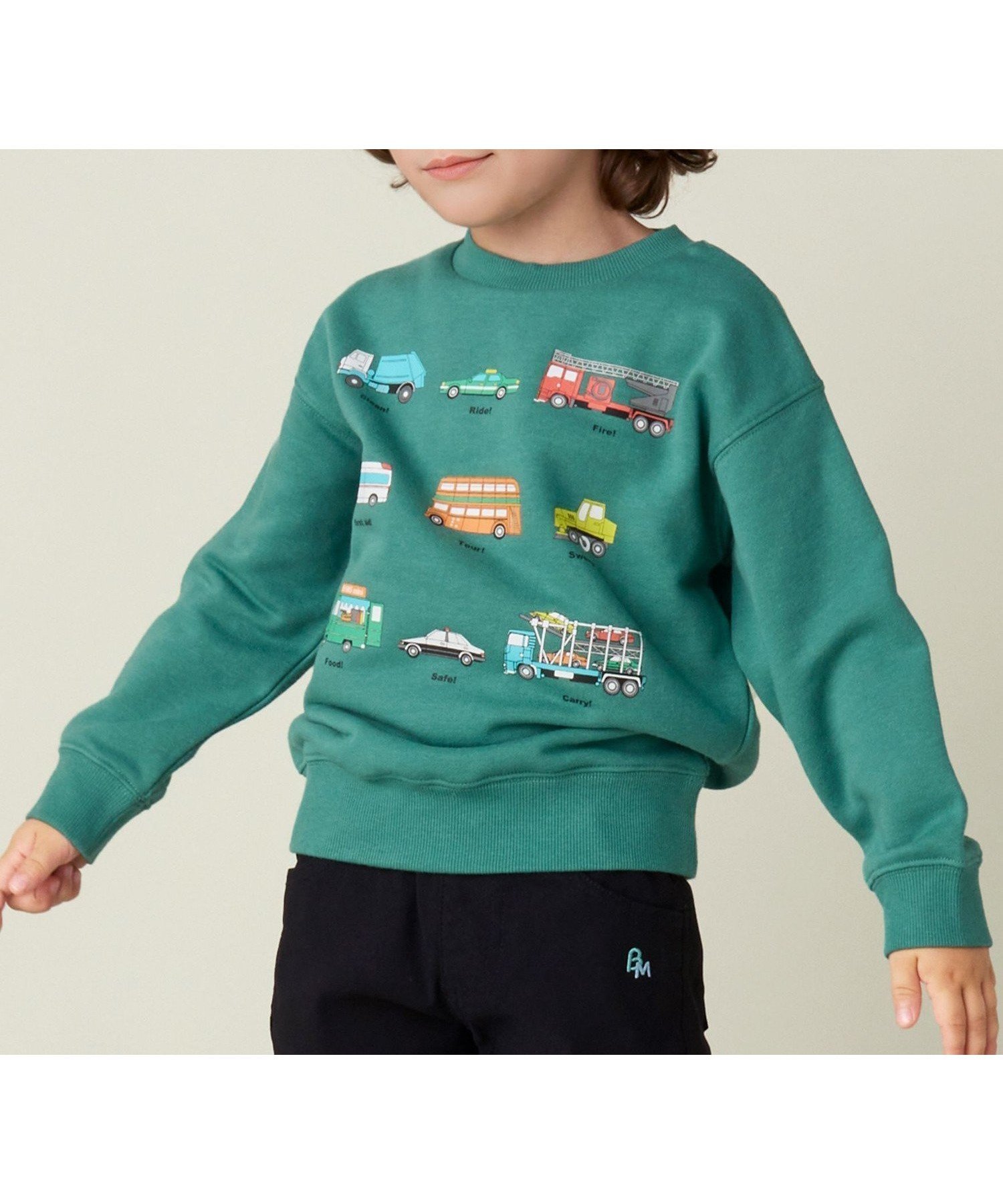 【ビームス ミニ/BEAMS mini / KIDS】のワーキングカー スウェット 24AW(90~130cm) インテリア・キッズ・メンズ・レディースファッション・服の通販 founy(ファニー) 　ファッション　Fashion　キッズファッション　Fashion for Kids　2024年　2024　2024-2025秋冬・A/W　Autumn/Winter 2024–25 AW24–25　スウェット / スエット　Sweatshirt, Sweatwear　GREEN|ID: prp329100004605345 ipo3291000000033309822