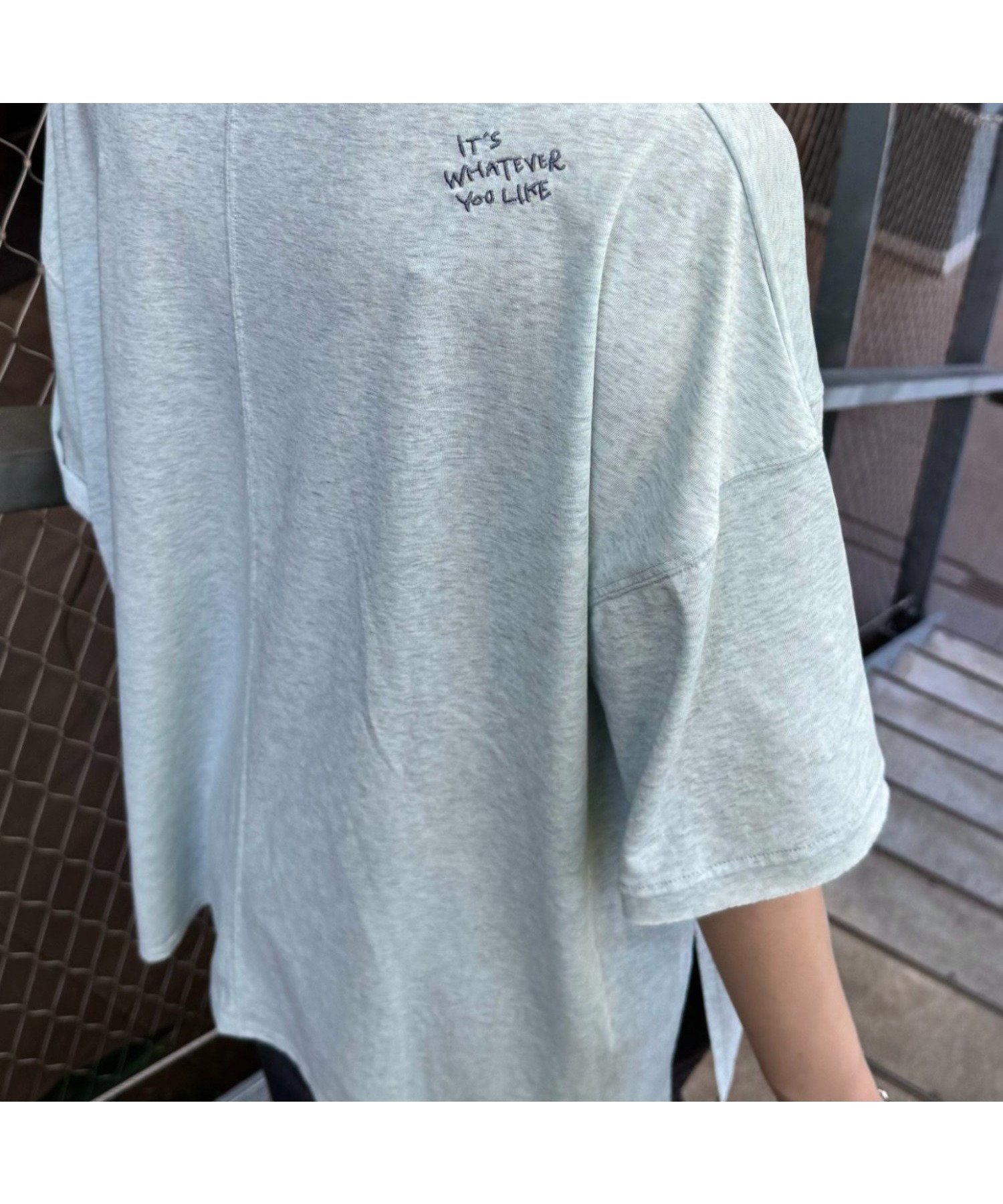 【チャオパニックティピー/CIAOPANIC TYPY】のシアースラブワンポイント刺繍オーバー半袖Tee インテリア・キッズ・メンズ・レディースファッション・服の通販 founy(ファニー) 　ファッション　Fashion　レディースファッション　Fashion for Women　トップス・カットソー　Cut & Sew Tops　シアー　Sheer, See-Through　ショルダー　Shoulder, Shoulder Strap　ドロップ　Drop Shoulder, Dropped Style　長袖　Long Sleeve, Full Sleeve　半袖　Short Sleeve, Half Sleeve　ワンショル　One Shoulder, Asymmetrical　サックスブルー|ID: prp329100004605360 ipo3291000000033271926