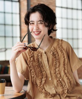 【ニコアンド/niko and】のフリルテープフレンチブラウス 人気、トレンドファッション・服の通販 founy(ファニー) ファッション Fashion レディースファッション Fashion for Women トップス・カットソー Cut & Sew Tops シャツ・ブラウス・オフィスカジュアル Elegant Blouses & Button-Ups おすすめ Recommended / Our Picks タンク Tank Top, Sleeveless Top バランス Balance, Style Balance フリル Frill, Ruffle エレガント 上品 Elegant 夏 Summer 羽織 Haori, Light Jacket |ID:prp329100004605393