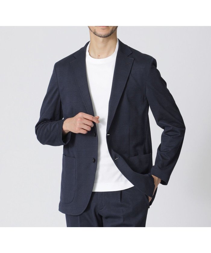 【ポール スチュアート/Paul Stuart / MEN】の「STUART S TRAVELER」 シャドウグレンチェックジャージージャケット (セットアップ対応) インテリア・キッズ・メンズ・レディースファッション・服の通販 founy(ファニー) https://founy.com/ ファッション Fashion メンズファッション Fashion for Men セットアップ Matching Sets 2024年 2024 2024春夏・S/S Spring/Summer 2024 SS24 おすすめ Recommended / Our Picks エレガント 上品 Elegant ジャケット Jacket, Outerwear スラックス Slacks, Dress Pants セットアップ Set-Up, Coordinated Outfit チェック Check, Plaid, Tartan テーラード Tailored, Tailored Fit トラベル Travel, Travel Gear ビジネス 仕事 通勤 Business / Work / Commuting フォルム Silhouette, Form ポケット Pocket, Pocket Detail 夏 Summer 旅行 Travel S/S・春夏 SS, Spring/Summer, Warm Season |ID: prp329100004605459 ipo3291000000032786272